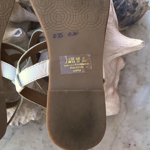 NWOB Franco Sarto White Leather Thong Sandals with Ankle Straps Size 7 1/2 Med - Picture 7 of 14